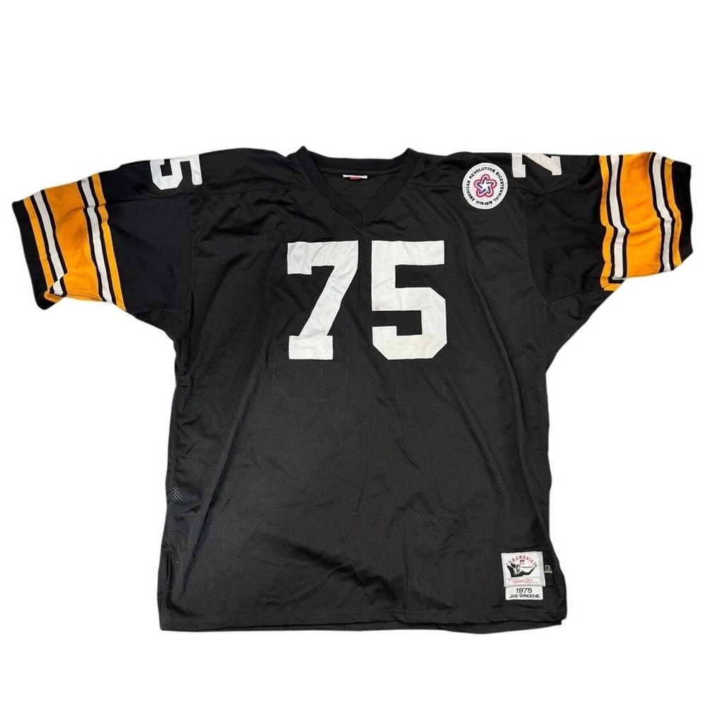 Mitchell And Ness 1975 Pittsburgh Steelers Mean Joe Greene #75 Throwbacks Sz 5XL